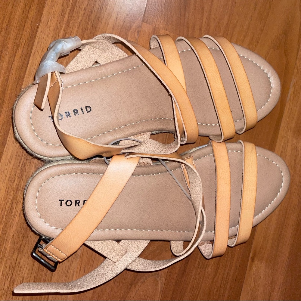 Torrid Women's Beige and Peach Strappy Sandals